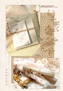 Detalle de papel con textura vintage y accesorios decorativos para álbumes DIY