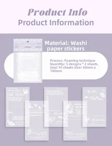 Makro-Detail von 3D-Schaumstoff-Schmetterlingsaufklebern mit Washi-Papier-Textur