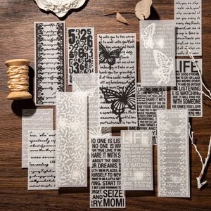 Vintage-Schaumstoffaufkleber-Set mit Schmetterlings- und Gedichtmotiven für DIY-Journale