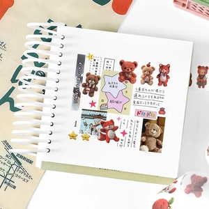 Japanese style doll park decorative washi tape with cute bear and fox stickers