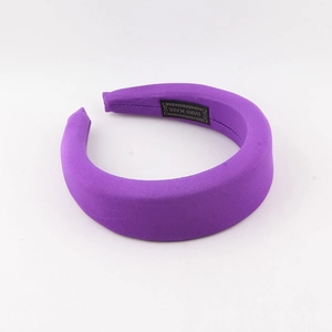 Handmade thick purple milk silk headband with sponge padding for women's fashion
