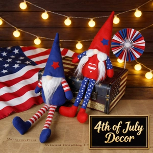 Independence Day Gnome Plush Decoration Red White Blue Stars Stripes Long Legs Faceless Doll Rudolf Patriotic Holiday Decor