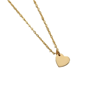 Elegant gold heart pendant necklace for women with a minimalist polished cross chain design