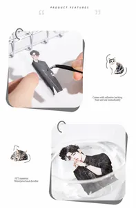 Autocollants PET imperméables avec personnages d'anime et chats pour le scrapbooking