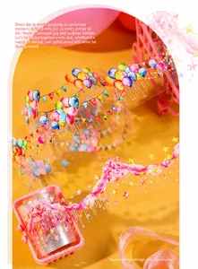 Primer plano de cinta decorativa de globos acuarela con alta fidelidad de color vibrante