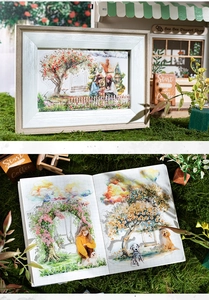 Adesivi in PET acquerello realistici per scrapbooking con motivi di giardino e casa
