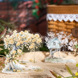 Adesivi in PET Vintage Serie Ombra Degli Alberi Scena Altalena Giardino Scrapbooking Decorazione Materiale Fai da Te Artigianato