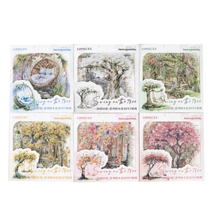 Adesivi PET paesaggio albero verde per scrapbooking collezione decorativa natura