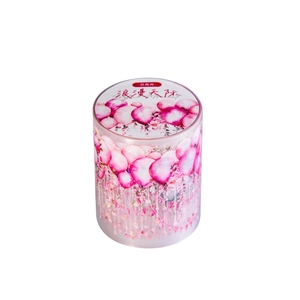 Ruban décoratif Horizon Romantique avec fini nacré et motifs de fleurs et ballons roses