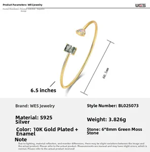 Specifiche tecniche del bracciale in argento S925 con agata muschiata e opale