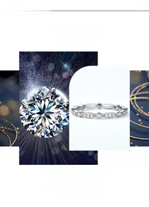 Detailed view of S925 sterling silver ring with marquise moissanite and wave patterns