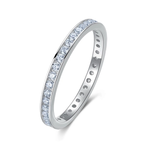 S925 Sterling Silver eternity ring with 1.5mm Moissanite stones in a full pave setting