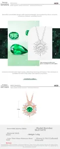 Macro detail of S925 silver snowflake pendant featuring a 0.25ct emerald gemstone