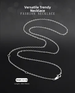 Detail of S925 sterling silver chain with spring ring clasp, 400mm length and 70mm extension