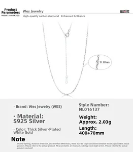 Macro detail of S925 sterling silver chain with 0.87mm width and adjustable clasp