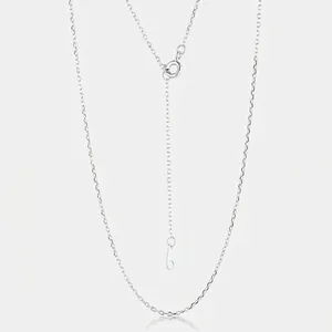 925 Sterling Silver Minimalist O Chain Necklace Basic Electroplated Platinum Plated Jewelry Making Accessory For Women