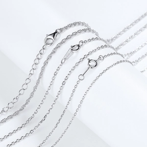 Polished S925 sterling silver minimalist chains with lobster clasp and adjustable link