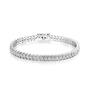 Funkelndes S925 Sterling Silber Tennisarmband mit Marquise-Gliedern und Diamanten