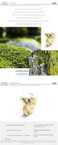 Detailed specs of S925 silver ring with 6x10mm triangle green moss agate gemstone