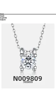 Macro detail of the classic 4-prong moissanite bull head pendant in S925 sterling silver