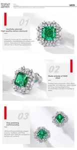 Détail macro de la boucle d'oreille en argent S925 vert émeraude avec polissage