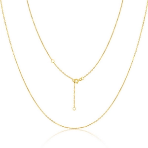 Adjustable S925 sterling silver cable chain necklace with gold plating and spring clasp