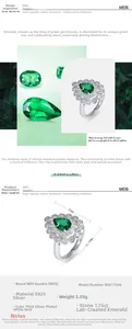 Macro view of 1.15ct pear-cut emerald ring in S925 silver with zircon halo