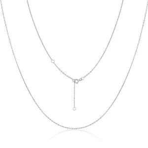 S925 Sterling Silver Adjustable Necklace Chain Cable Link Chain With Spring Clasp For Jewelry Making Pendant Accessory