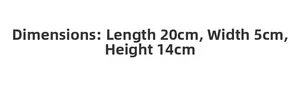 Size specifications diagram for houndstooth chain bag showing 20cm x 5cm x 14cm dimensions