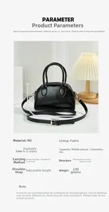 Detail view of black Boston bag dimensions 20x13x8cm with adjustable shoulder strap