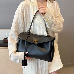 Sac Fourre-tout en Cuir PU pour Femmes Grande Capacité Style Français Sac à Épaule Minimaliste Polyvalent