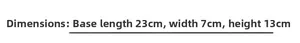 Detailed dimension guide for denim star shoulder bag showing length 23cm width 7cm height 13cm