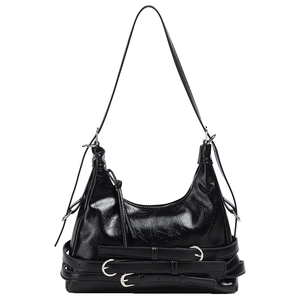 Sac Sous le Bras en Cuir PU Vintage pour Femmes Rétro Y2K Spicy Girl Sac à Épaule Hobo Style Moto Sac à Main de Navette