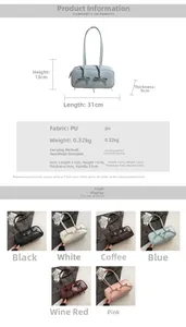Spécifications de taille et options de couleurs pour le sac à bandoulière Boston à nœud