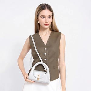 Women Minimalist Top Handle Shoulder Bag PU Leather Vintage Metal Lock Clasp Small Square Crossbody Bag Solid Color Commute Bag