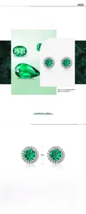 Dettaglio orecchini in argento S925 con smeraldo da 1ct con taglio a rettangolo