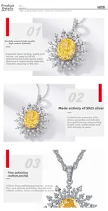 Macro detail of S925 silver pendant with yellow carbon diamond and hand-set pavé stones