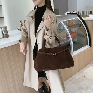Grand Sac Fourre-tout en Cuir PU Mat Vintage pour Femme Sac à Main Minimaliste Simple Avec Bandoulière à Boucle en Métal Quotidien