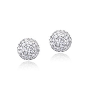 Sparkling S925 sterling silver ball stud earrings featuring micro-paved cubic zirconia