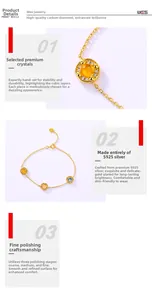 Dettaglio ravvicinato del bracciale in argento S925 con cristalli colorati e chiusura