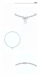 Detailed view of S925 sterling silver butterfly necklace with 5A grade zircon stones