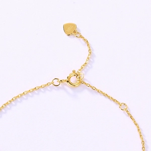 Bracciale S925 argento dorato con ciondolo a cuore e chiusura a molla regolabile lussuosa