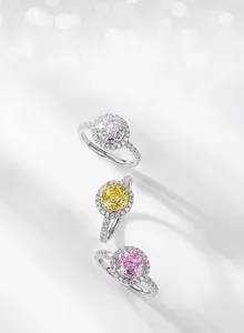Detailed macro view of S925 silver rings featuring millennium rose cut colorful zircons