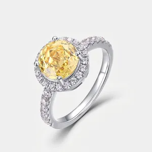 925 Sterling Silver Millennium Rose Cut Zirconia Halo Ring For Women Luxury Fashion Round Inlaid Finger Ring Jewelry Gift