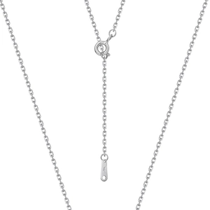 Detailed S925 silver cable chain necklace with spring ring clasp and extension chain