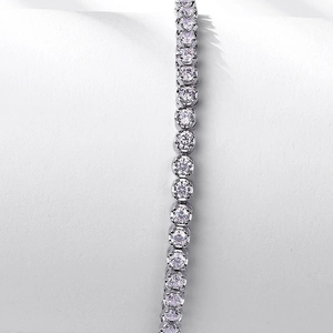 Classic S925 sterling silver moissanite tennis bracelet with round cut stones
