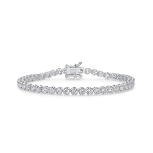Minimalist S925 sterling silver tennis bracelet with round brilliant moissanite stones