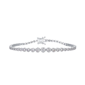 Elegant S925 sterling silver tennis bracelet with round-cut moissanite stones
