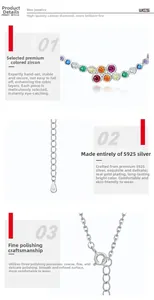 Detail view of the S925 sterling silver extension chain and lobster clasp with 925 stamp