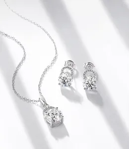 Detailansicht des S925 Sterling Silber Moissanit Schmucksets mit Punzierung